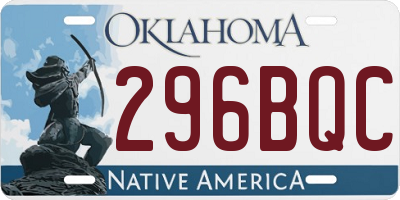 OK license plate 296BQC