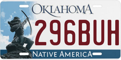 OK license plate 296BUH