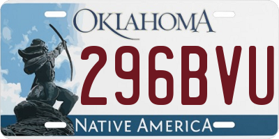 OK license plate 296BVU