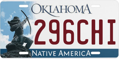 OK license plate 296CHI