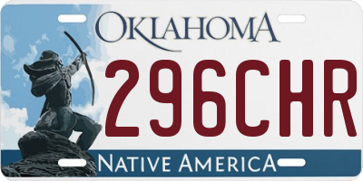 OK license plate 296CHR
