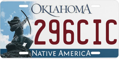 OK license plate 296CIC