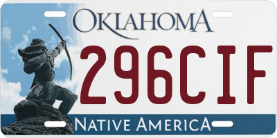 OK license plate 296CIF