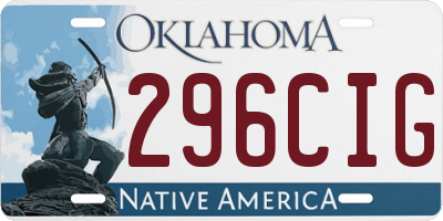 OK license plate 296CIG