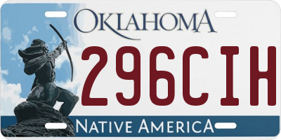 OK license plate 296CIH