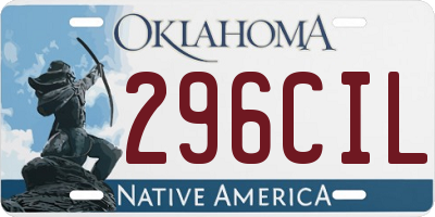 OK license plate 296CIL