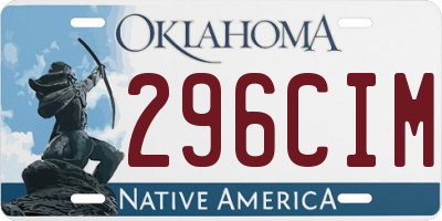 OK license plate 296CIM