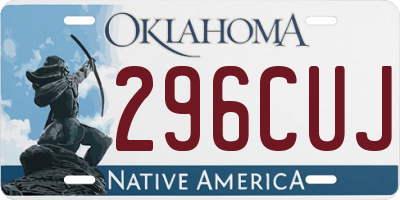OK license plate 296CUJ