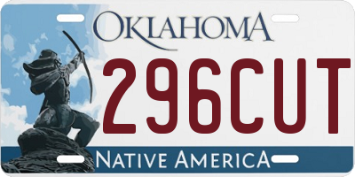 OK license plate 296CUT