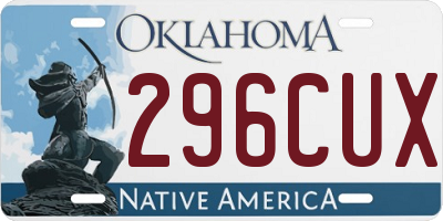 OK license plate 296CUX