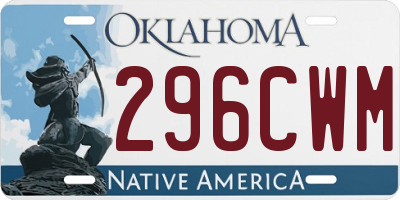 OK license plate 296CWM