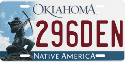 OK license plate 296DEN
