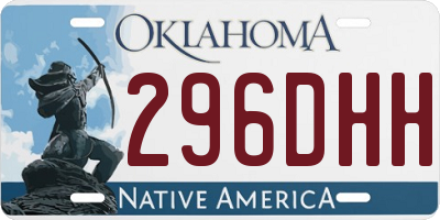 OK license plate 296DHH