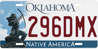 OK license plate 296DMX