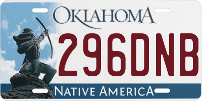OK license plate 296DNB