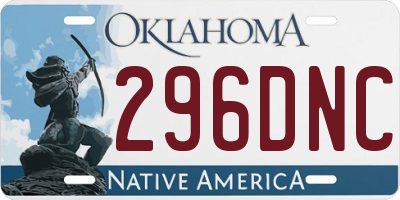 OK license plate 296DNC