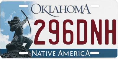 OK license plate 296DNH