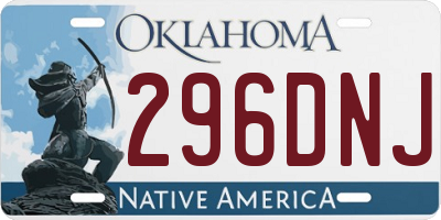 OK license plate 296DNJ