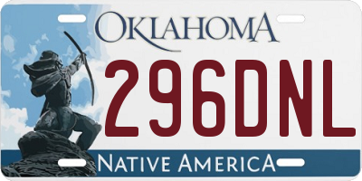 OK license plate 296DNL