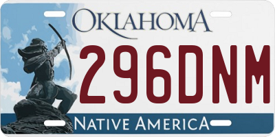 OK license plate 296DNM