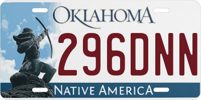 OK license plate 296DNN