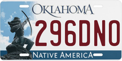 OK license plate 296DNO