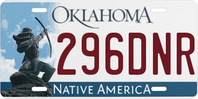 OK license plate 296DNR