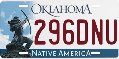 OK license plate 296DNU