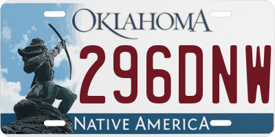 OK license plate 296DNW