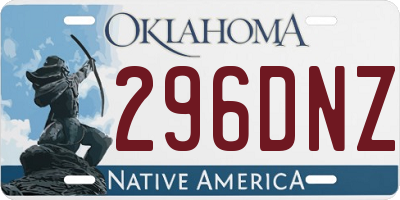 OK license plate 296DNZ