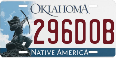 OK license plate 296DOB