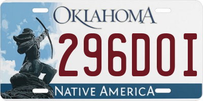 OK license plate 296DOI