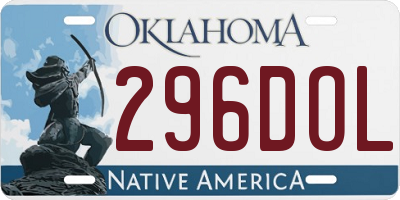 OK license plate 296DOL