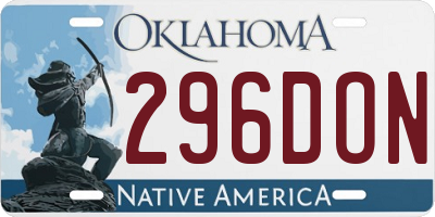 OK license plate 296DON