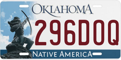OK license plate 296DOQ