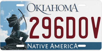 OK license plate 296DOV