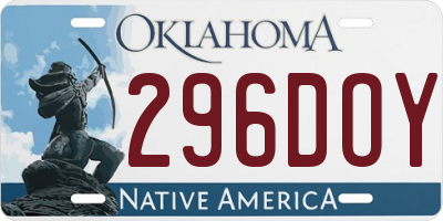 OK license plate 296DOY