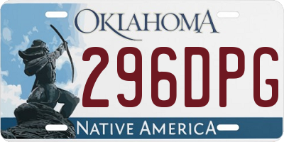 OK license plate 296DPG