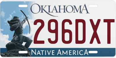 OK license plate 296DXT