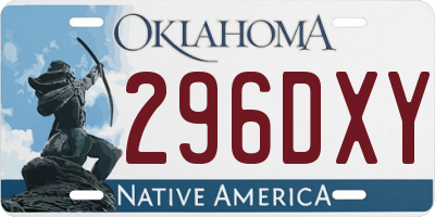 OK license plate 296DXY