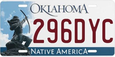 OK license plate 296DYC
