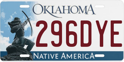 OK license plate 296DYE