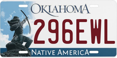 OK license plate 296EWL