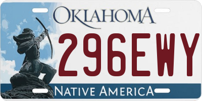 OK license plate 296EWY