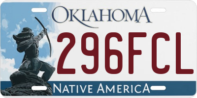OK license plate 296FCL