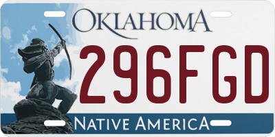 OK license plate 296FGD