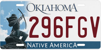 OK license plate 296FGV