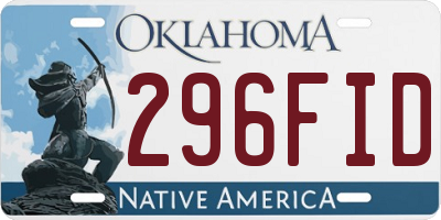 OK license plate 296FID