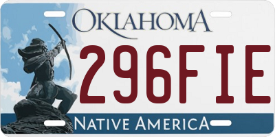 OK license plate 296FIE
