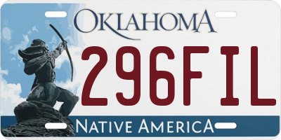 OK license plate 296FIL
